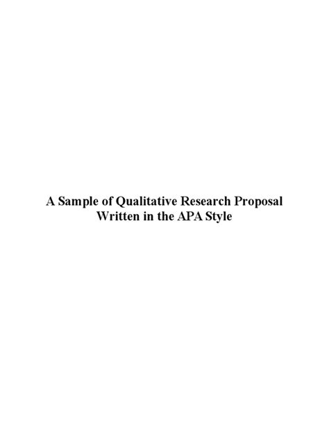 sample  qualitative research proposal written    style