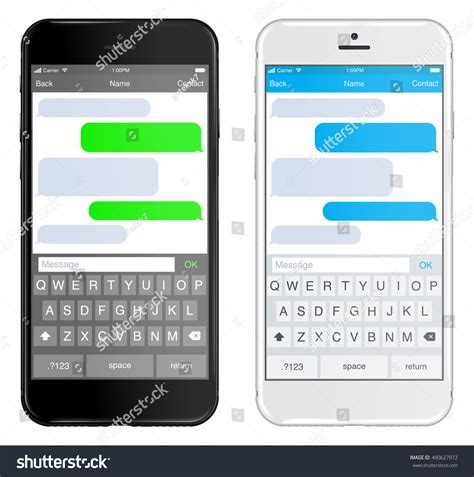 smartphone black white chatting sms app stock vector