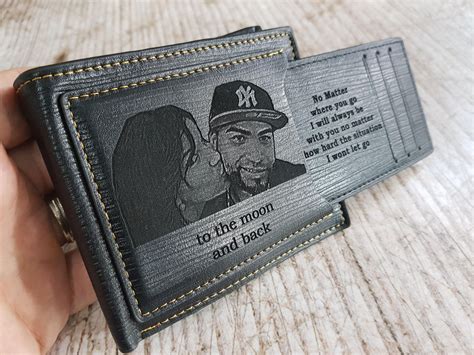 mens wallet personalized mens wallet photo wallet engraved etsy
