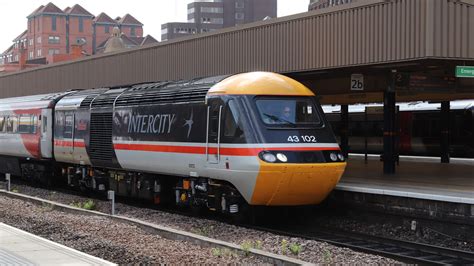 class  unit   intercity swallow livery pulling  leicester station