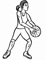 Basketball Girl Clipart Player Coloring Playing Cartoon Pages Clip Drawing Cliparts Drawings Girls Basket Kids Basketballs Library Template Hoop Printactivities sketch template