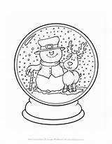 Coloring Pages Winter Christmas Snow Globe Globes Snowglobe Printable Color Sheets Adult Kids Colouring Snowman Print Allkidsnetwork Preschoolers Clothing Sketch sketch template