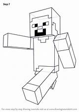 Minecraft Steve Drawing Draw Step Drawings Drawingtutorials101 Characters Tutorials Kids Tutorial Games Lessons Learn Pages Coloring sketch template