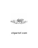 Outlined Man Snorkeling Toonaday Float sketch template