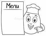 Menu Coloring Kids Chef Character Cartoon Blank Illustration Egg Funny Eps Isolated Background Dreamstime Illustrations Vectors sketch template