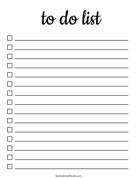 list  printable  templates    diy projects