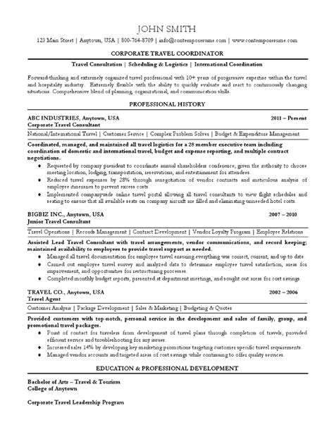 travel coordinator resume