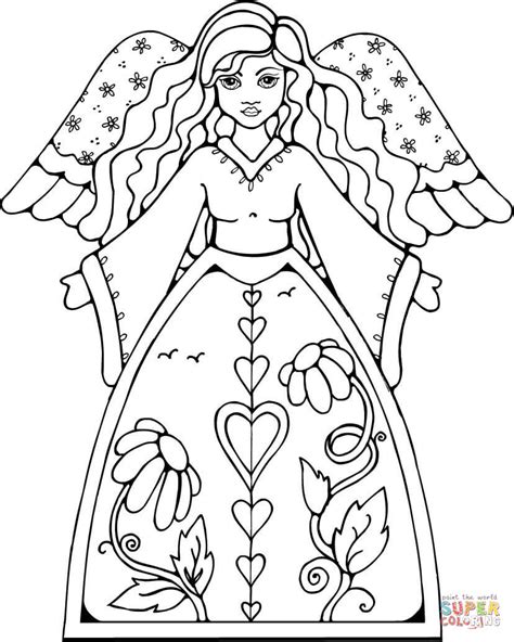 beautiful angel coloring page  printable coloring pages