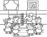 Coloring Pig Peppa Pages Playgroup Drawing Elephant Danny Emily Dog Colouring Printable Color Kids Zebra Zoe Superstore Mummy Town Cartoon sketch template