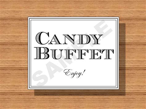 wedding candy buffet sign printable candy buffet sign candy