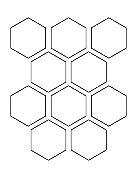 printable  hexagon template hexagon pattern hexagon stencils