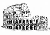 Colosseum Colloseum Clipart Coloring Roman Rome Clip Drawing Ancient Buildings Greek Architecture History Colusseum Cliparts Worksheets Freepngimg Do Large Building sketch template