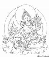 Tara Green Coloring Designs Buddhist Buddha Tibetan Meditation Her Pages Bảng Chọn Nghệ Thuật Mandala sketch template