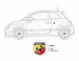 Abarth Fiat 500 Colorare Da sketch template
