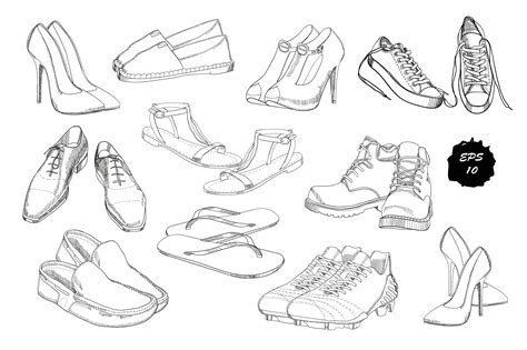 set  drawing shoes clip art   draw hands shoes drawing drawings