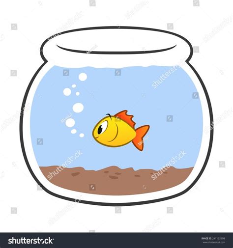 illustration  cartoon fish bowl grouped  layered  easy editing