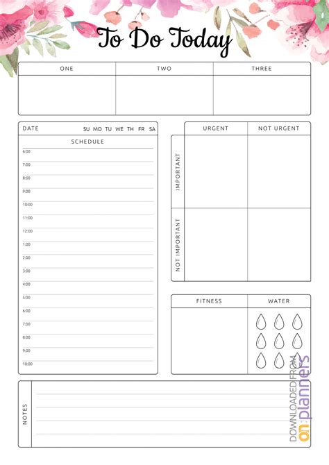 today daily hourly planner template   big section  making