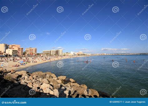 arenal beach stock image image  rocky mediterranean