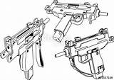 Uzi Vector Gun Getdrawings sketch template