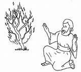 Moses Bush Burning Coloring Pages Surprised Saw Netart sketch template