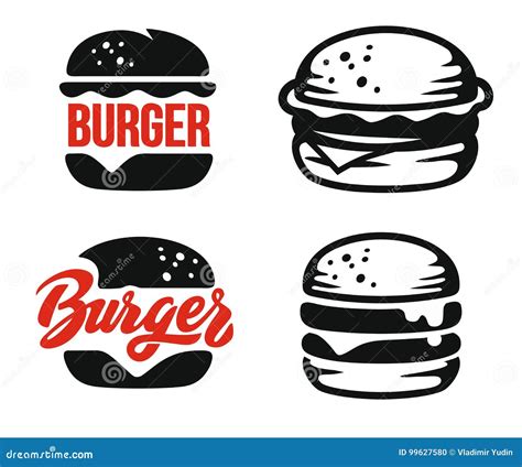 burger logo emblem stock vector illustration  colored
