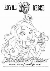 Madeline Hatter Ever After High Coloring Getdrawings Pages sketch template