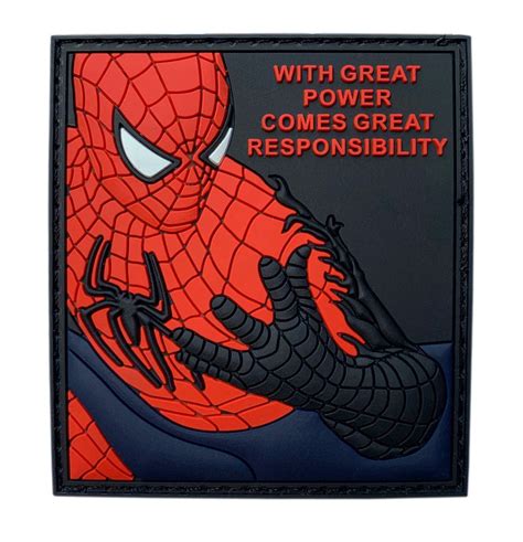 great power  great responsibility spider man patch  pvc rubber