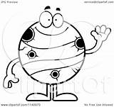 Mercury Planet Clipart Cartoon Waving Coloring Cory Thoman Drawing Outlined Vector Royalty Getdrawings sketch template