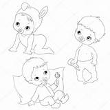 Baby Crawling Drawing Getdrawings Standing Coloring sketch template