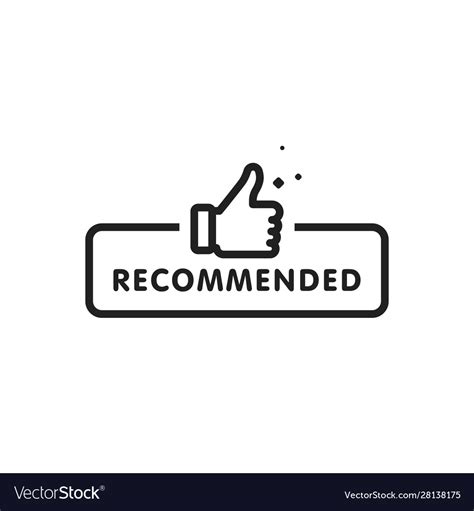recommended icon  label recommended royalty  vector