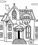 Haunted Coloring House Castle Pages Kids Drawing Printable Spooky Clip Line Houses Color Printables Print Getdrawings Getcolorings Cool2bkids Drawings sketch template