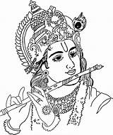 Krishna Shree Flute sketch template
