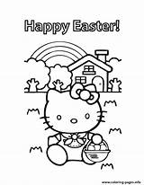 Kitty Easter Coloring Hello Happy Pages Printable Print Color Book Info sketch template