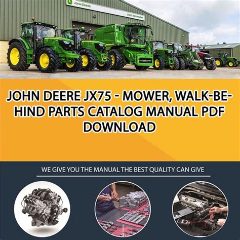 john deere jx mower walk  parts catalog manual   service manual repair