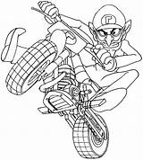 Coloring Pages Mario Kart Characters Waluigi Popular sketch template