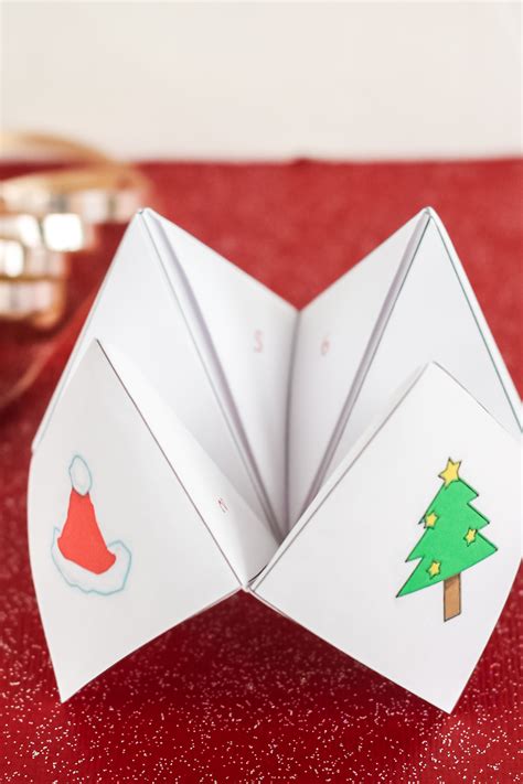 christmas cootie catcher  printable   angie holden