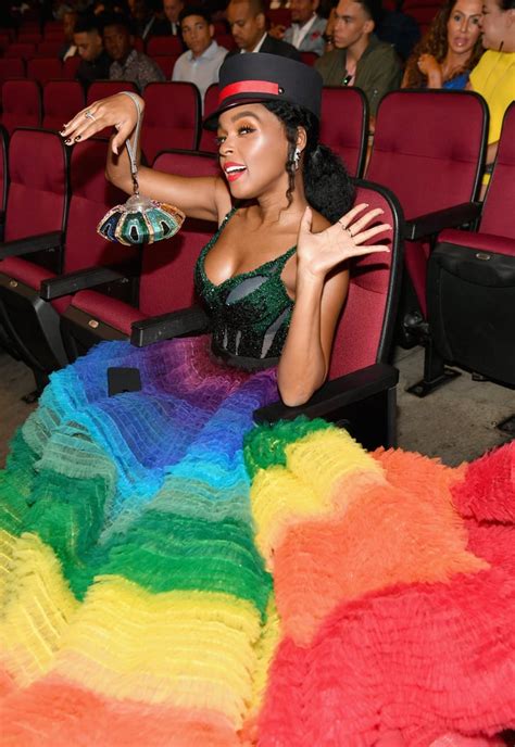janelle monae rainbow dress at the bet awards 2018 popsugar fashion