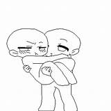 Pose Hugging sketch template