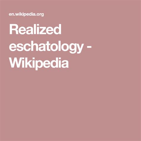 Realized Eschatology Wikipedia Realize Wikipedia Lockscreen