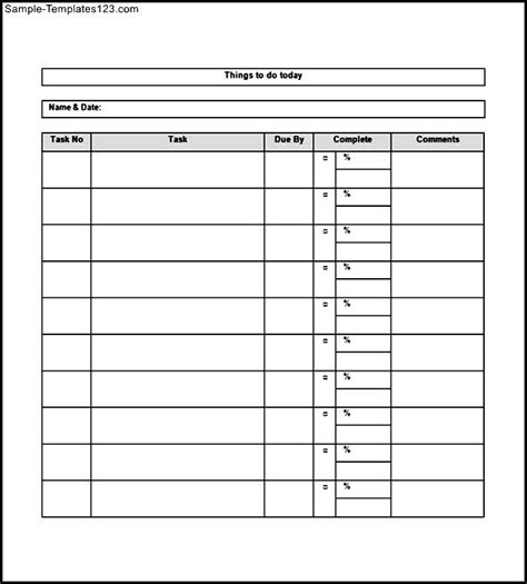 daily   list template sample templates sample templates