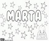 Marta Name Coloring Hebrew Origin Pages Names Girl sketch template