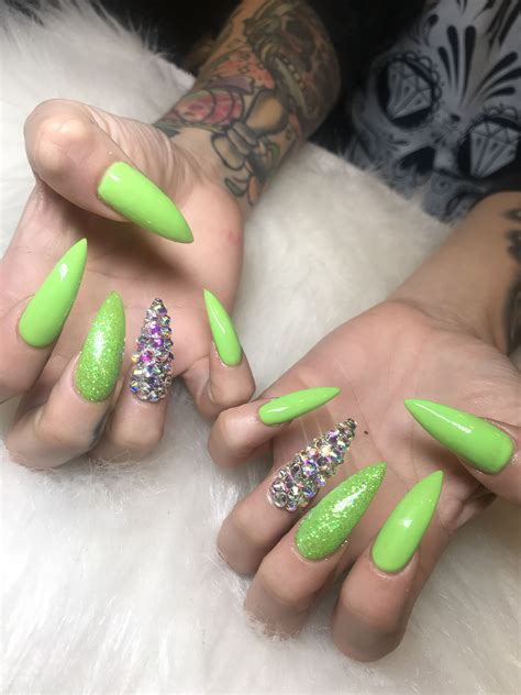 pin  angie arceo  nails   atgetnailed green nails lime