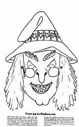 Mask Halloween Scream Face Witch Template Pages Coloring Paper Jack Dolls Painting sketch template