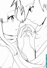 Holding Hands Anime Couple Coloring Cute Vip Template Deviantart Pages Sketch sketch template