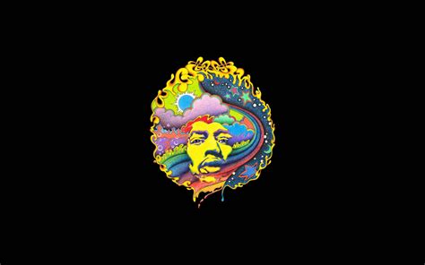 Psychedelic Abstract Jimi Hendrix Black Hd Wallpaper Art