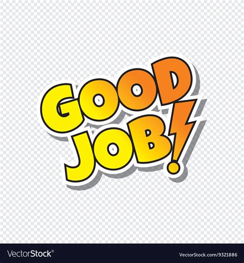 good job cartoon text sticker royalty  vector image