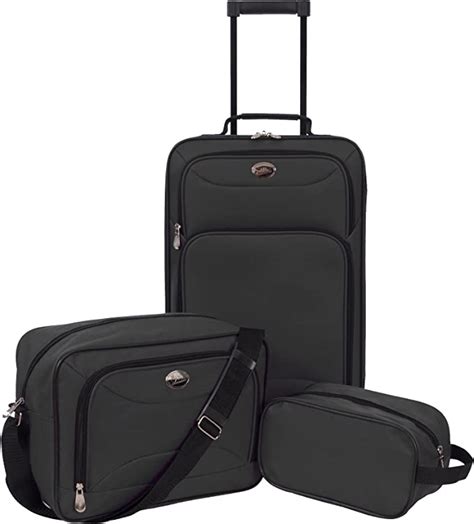 jetstream  piece luggage set  toiletry kit black amazoncouk clothing