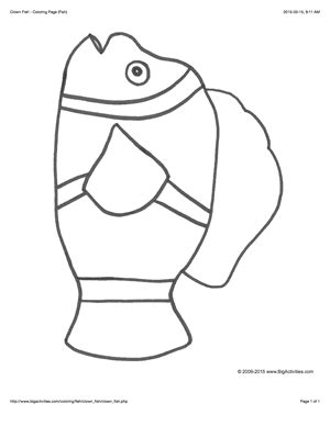 sea life coloring page   picture   large clown fish  color