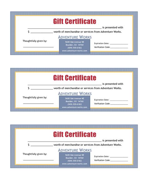 gift certificate templates templatelab