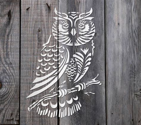 owl stencil reusable diy craft mylar stencil  paint home etsy